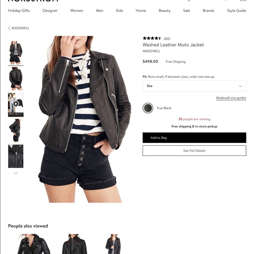 Madewell washed leather jacket